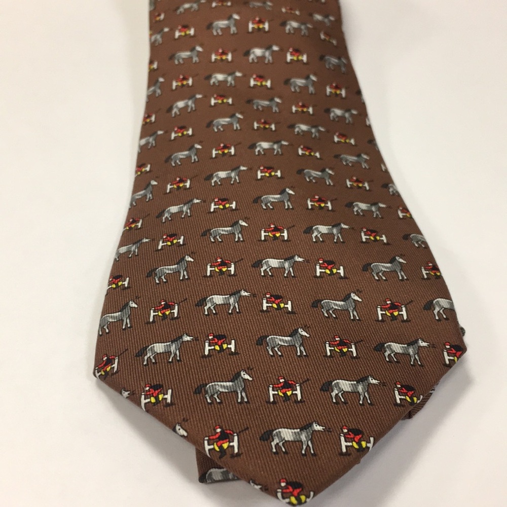 Vintage Hermès Tie. Horse and jockey print